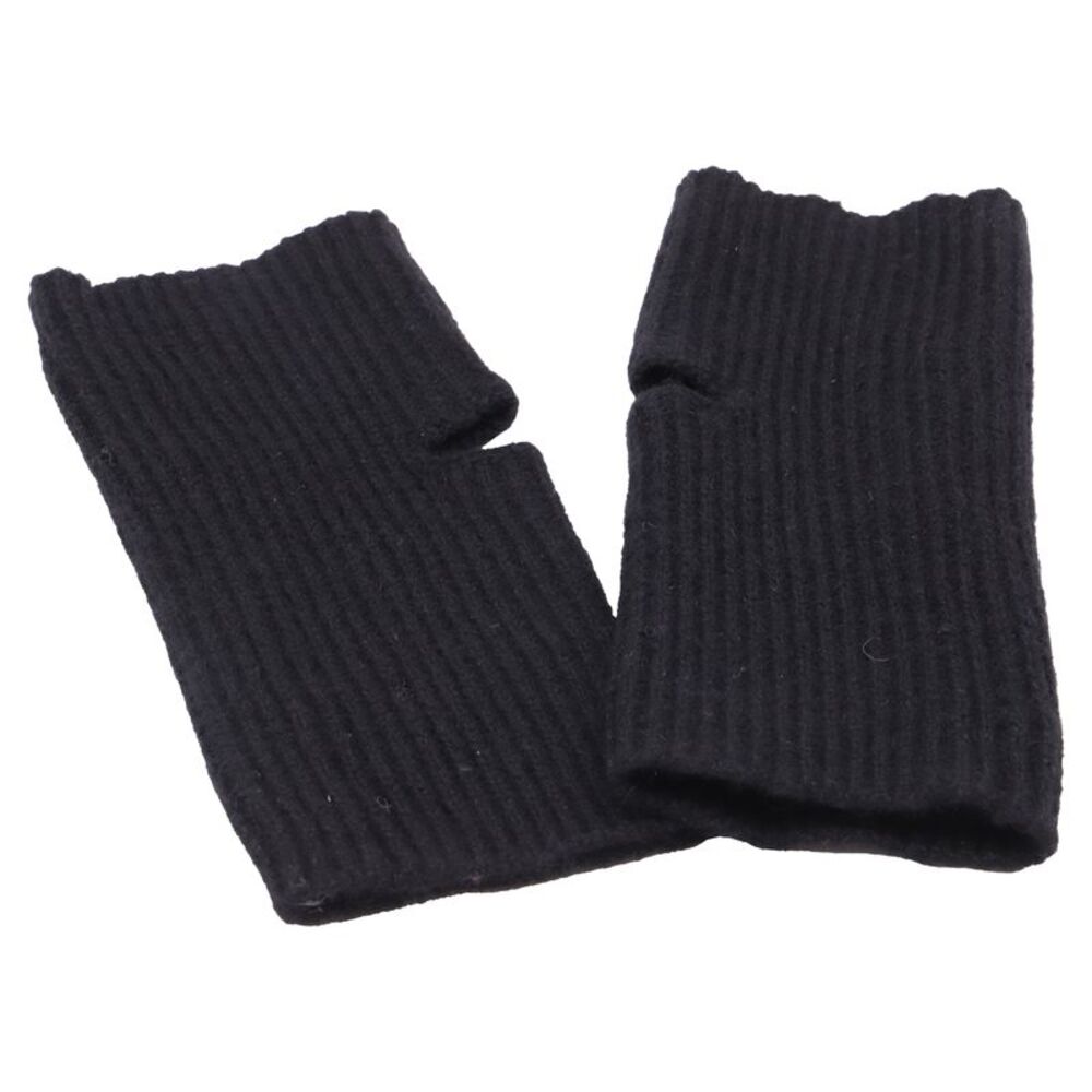 Club Monaco Ribbed-Knit Finger Gloves in Black Cashmere